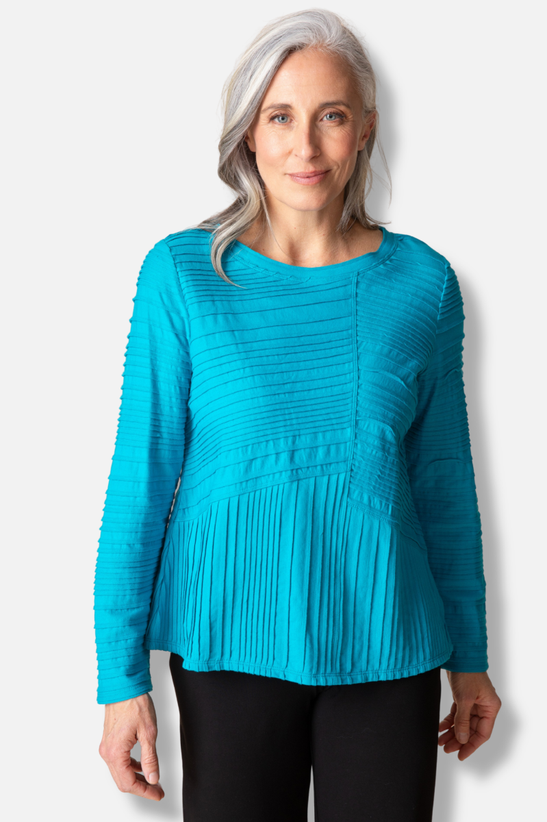Ripple Seamed Tee - Pacific