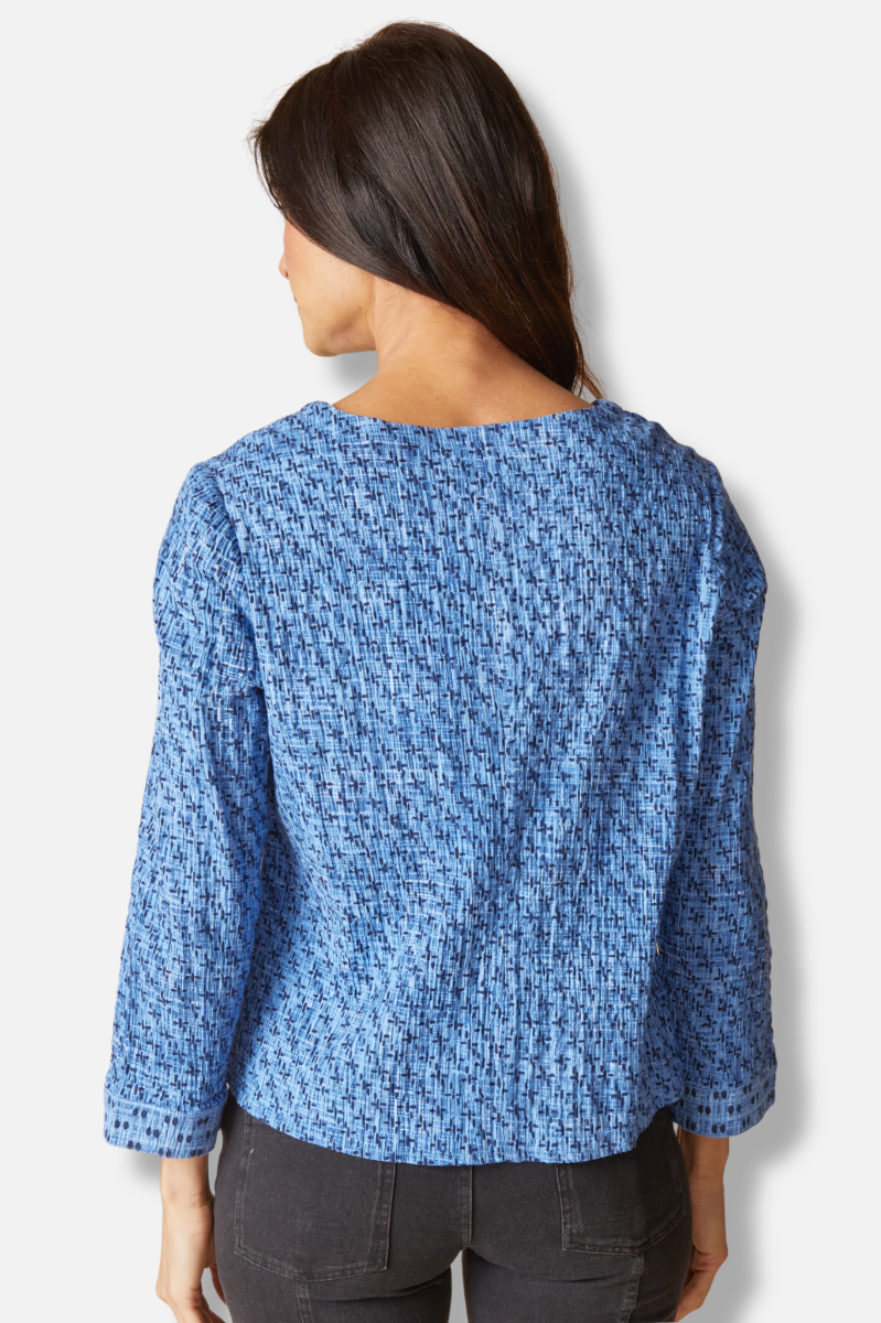 Inverted Pleated Pullover - Tide Mix & Match Geo Print 