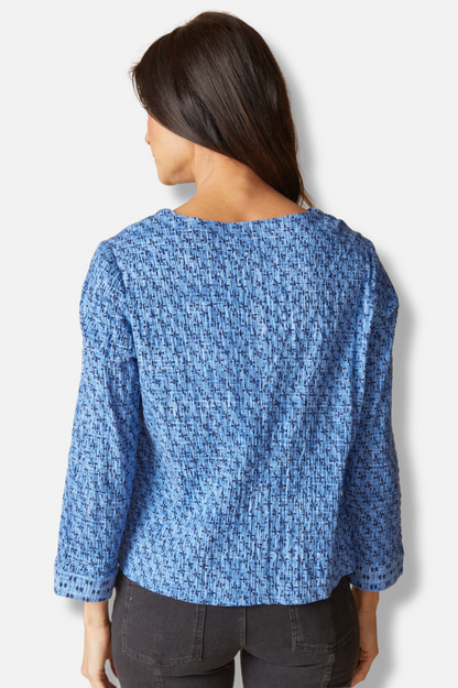 Inverted Pleated Pullover - Tide Mix & Match Geo Print 