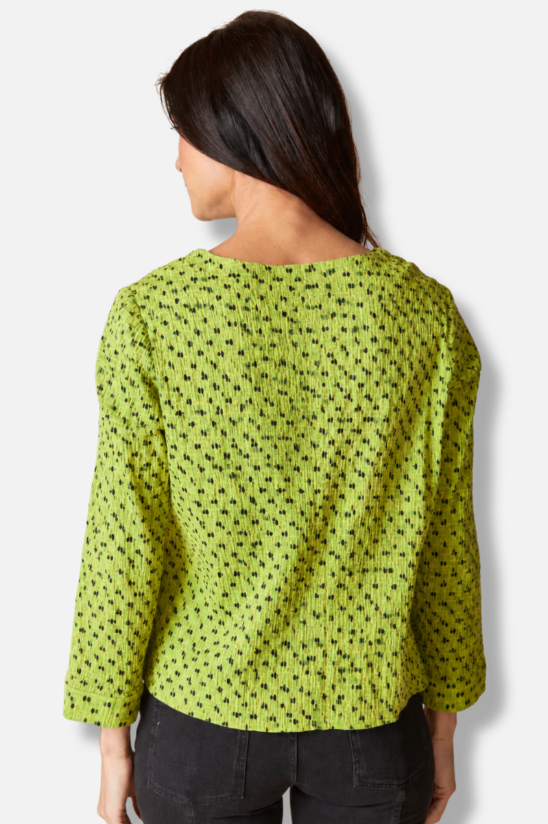 Inverted Pleated Pullover - Lentil Mix & Match Geo Print 
