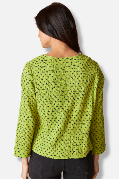 Inverted Pleated Pullover - Lentil Mix & Match Geo Print 