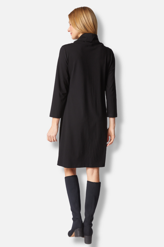 Pleat Front Dress - Black