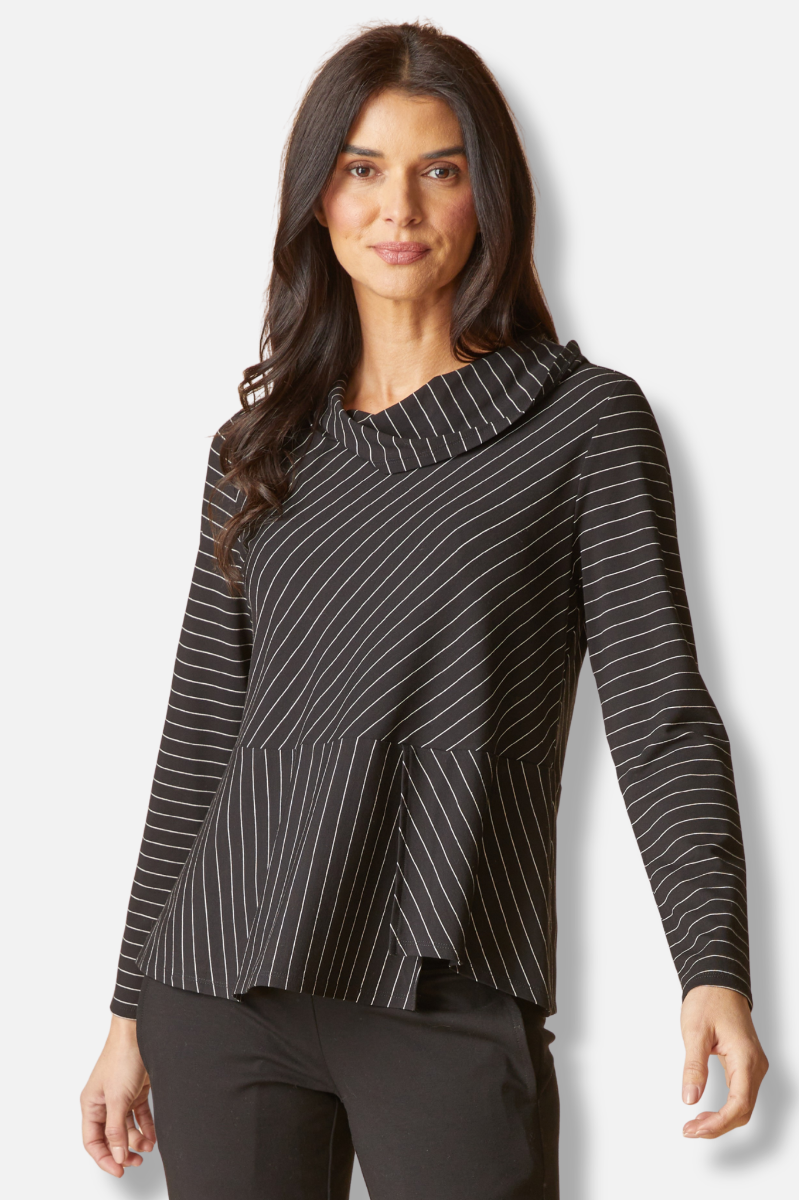 Wrap Top - Black Stripe