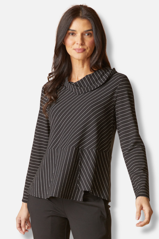 Wrap Top - Black Stripe