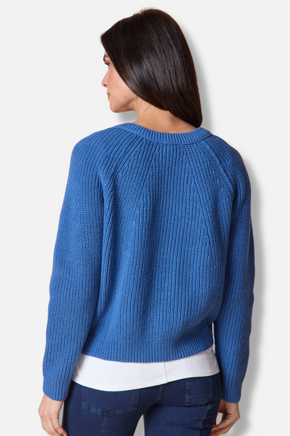 Shaker Stitch Cardi - Tide