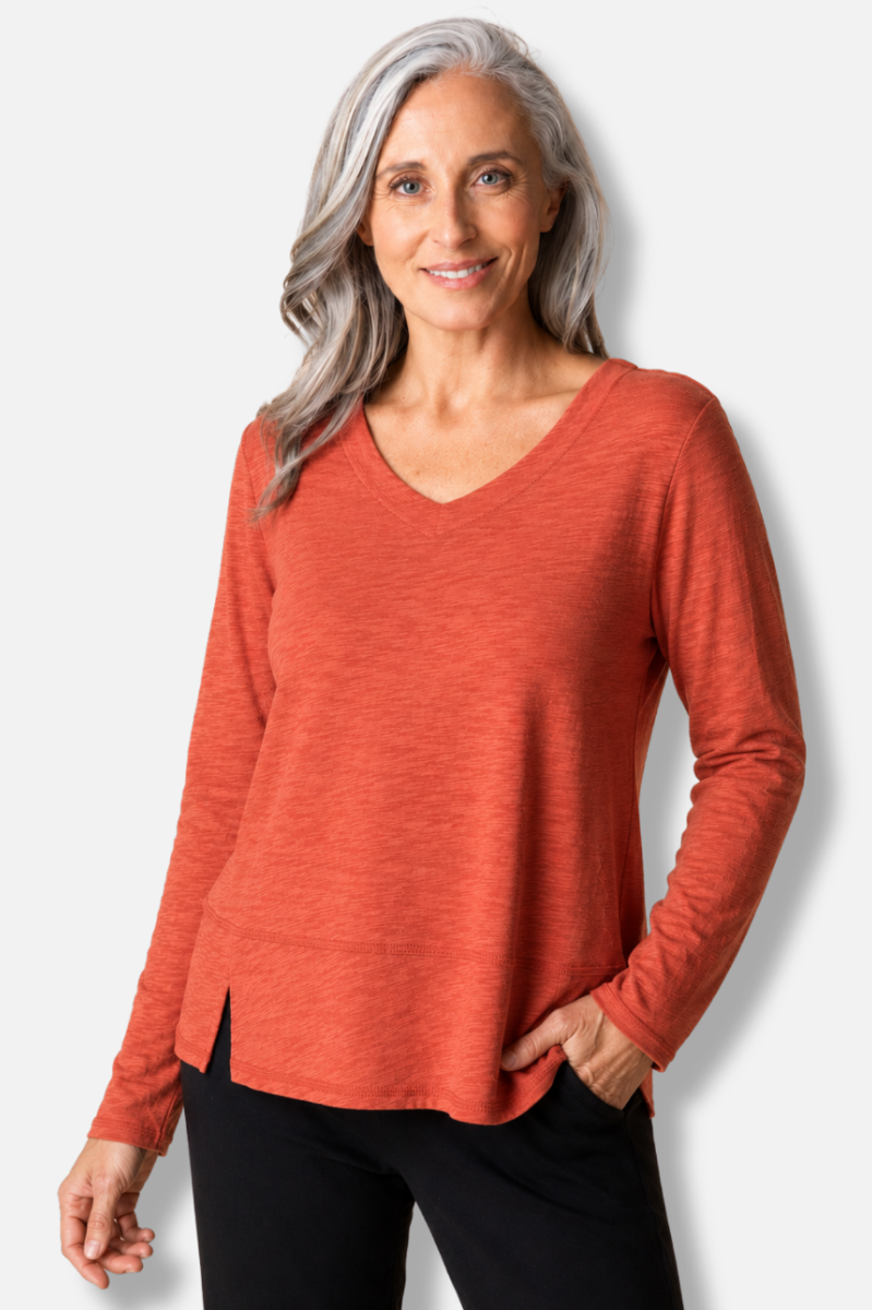 Seamed Long Sleeve Tee - Sienna