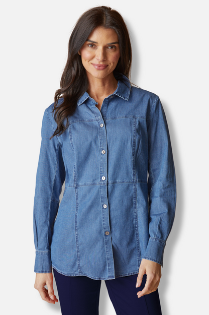 Seamed Shirt - Medium Denim 
