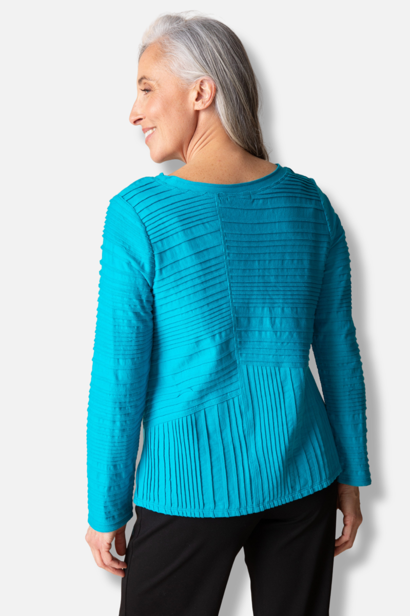 Ripple Seamed Tee - Pacific