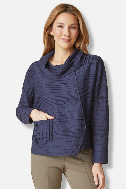 Cowl Pullover - Navy 