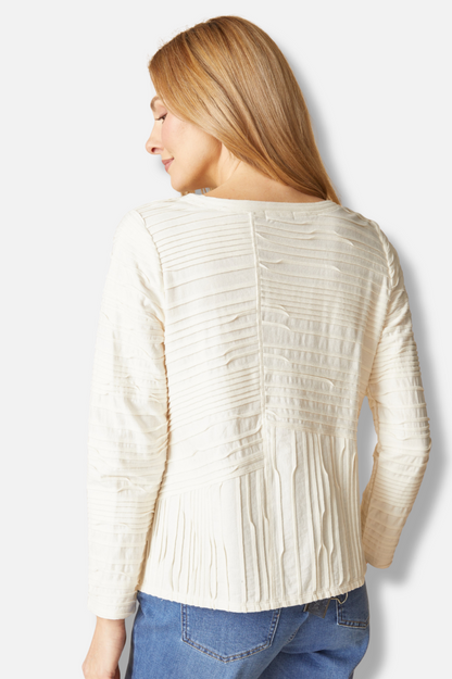 Ripple Seamed Tee - Winter White 