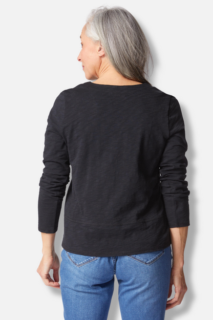 Seamed Long Sleeve Tee - Black 