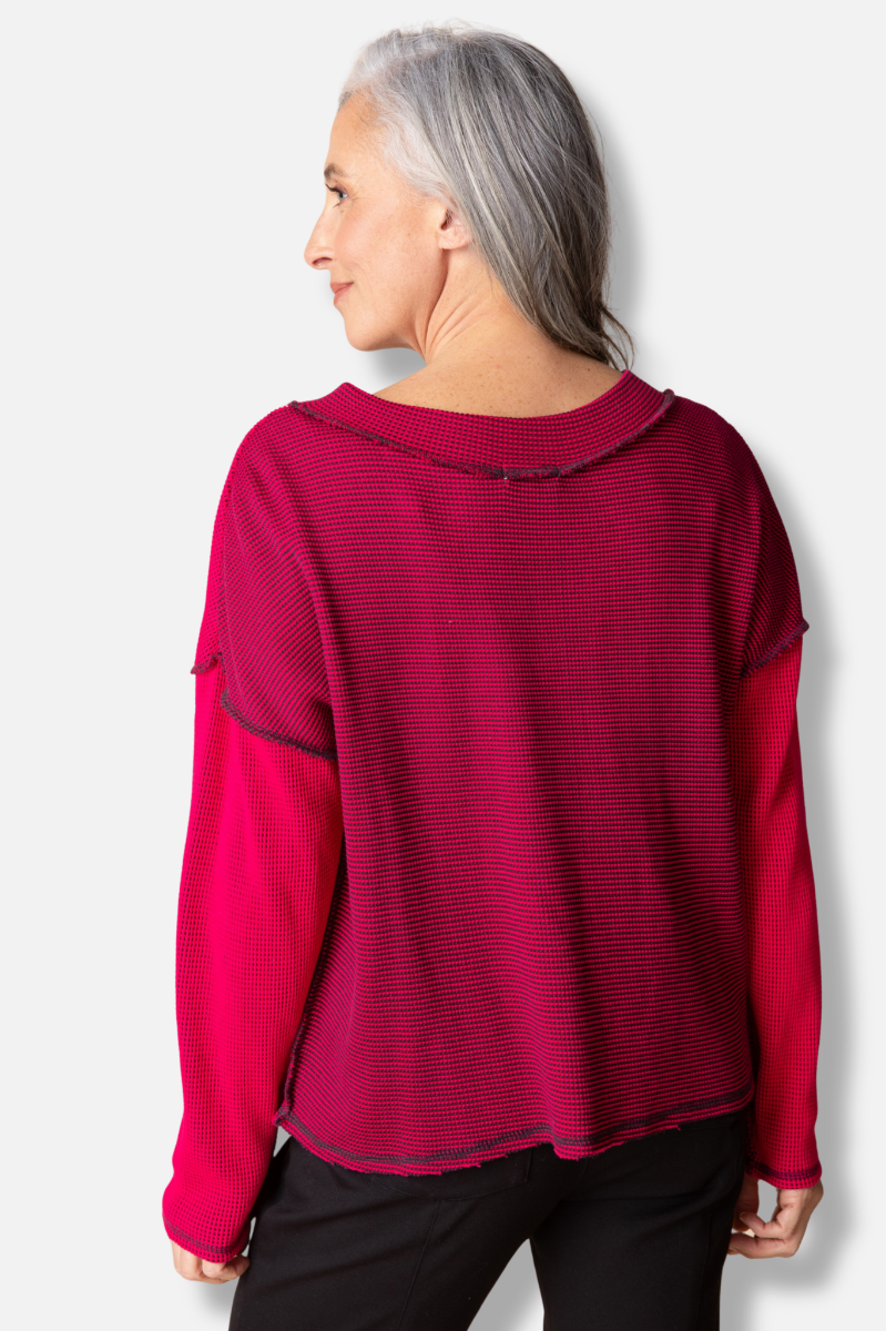 Inside Out Pullover - Fuchsia