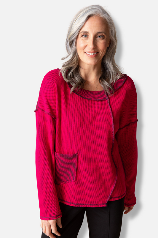 Inside Out Pullover - Fuchsia