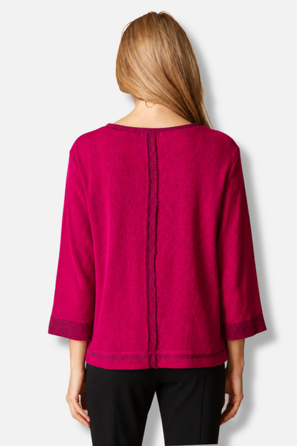 Seamed Pullover - Fuchsia 
