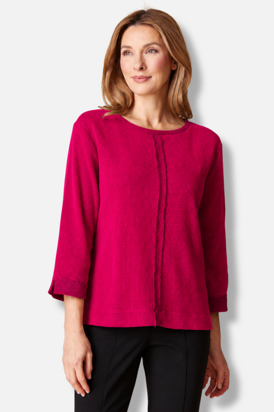 Seamed Pullover - Fuchsia 