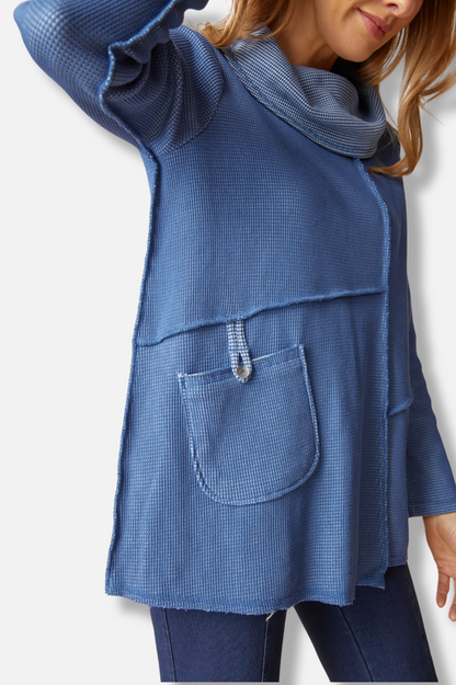Contrast Cowl Tunic - Breeze 
