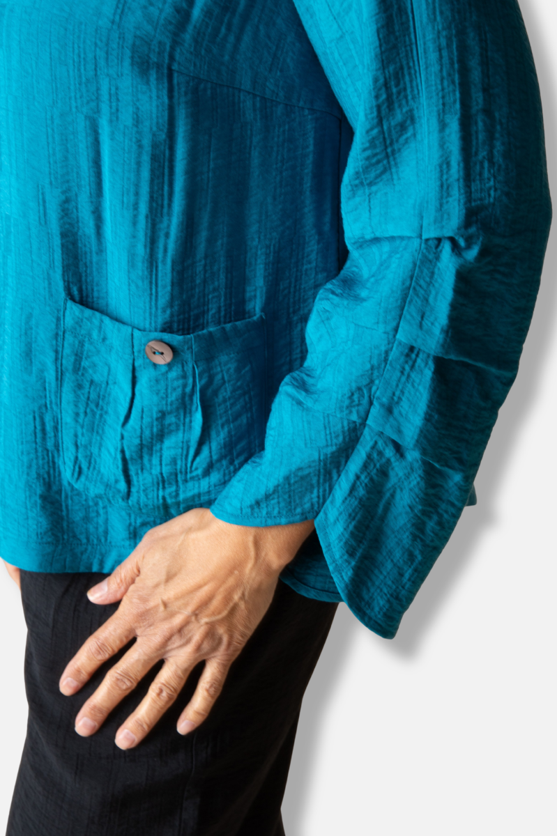 Pleat Pullover - Teal 