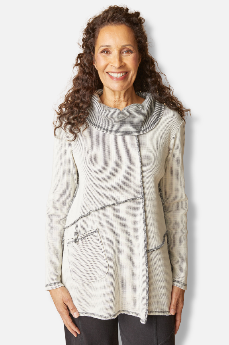 Contrast Cowl Tunic - Winter White 