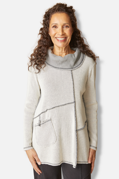 Contrast Cowl Tunic - Winter White 