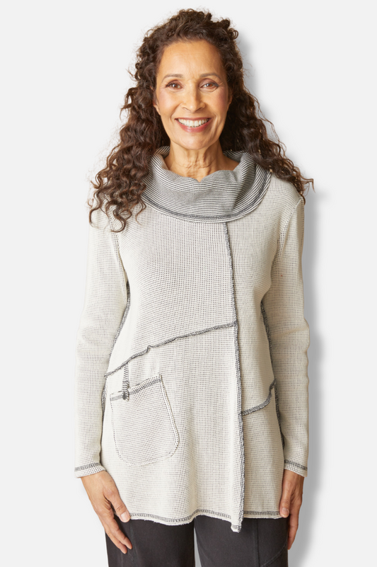 Contrast Cowl Tunic - Winter White 