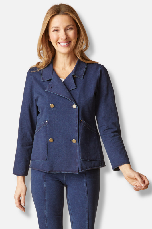 Double Breasted Jacket - Dark Denim 
