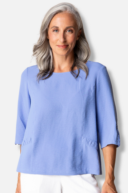 Perfect Shirred Pullover - Bluebell