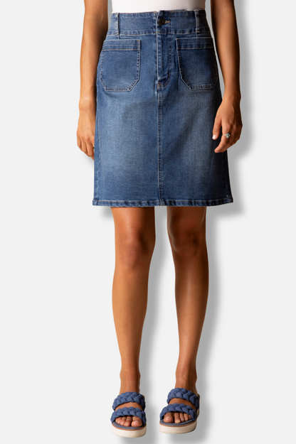 Easy Straight Skirt - Medium Denim