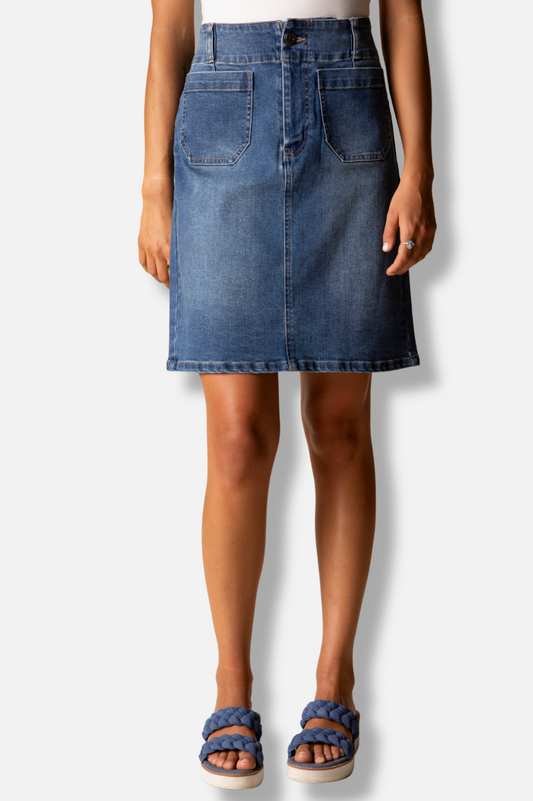 Easy Straight Skirt - Medium Denim