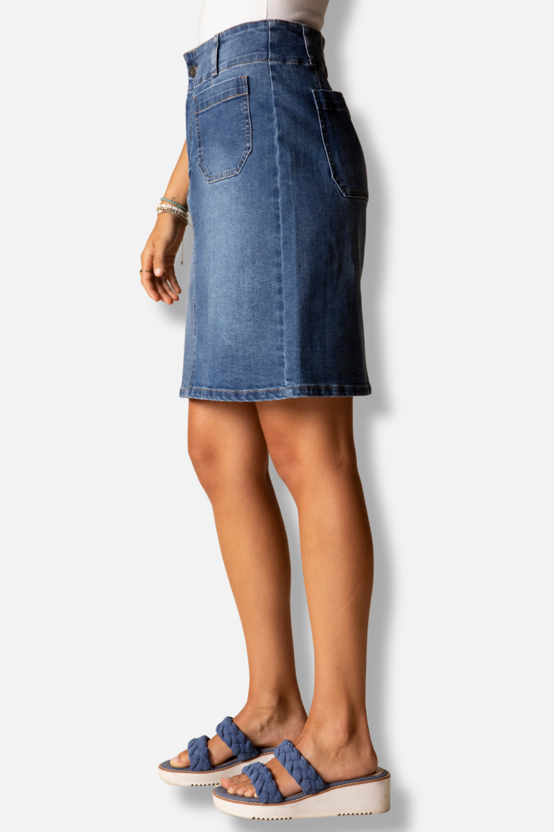 Easy Straight Skirt - Medium Denim