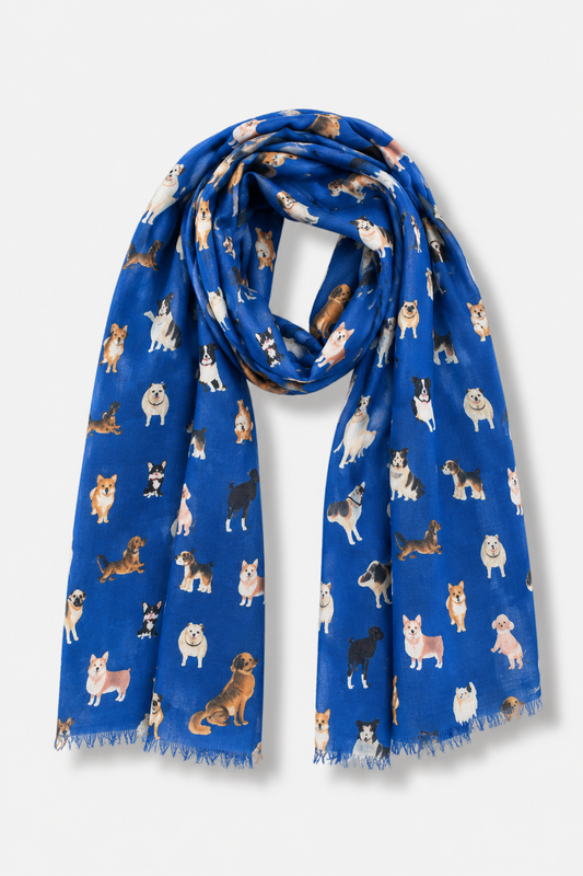 Puppy Parade Scarf - Blue
