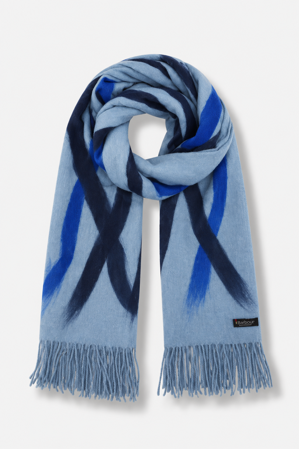 Colorful Stripes Needle Punch Wrap - Denim