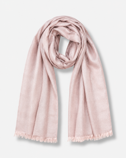 Solid Metallic Woven Evening Wrap - Rose Gold