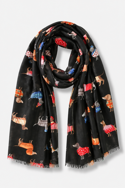 Pups in Pullovers Scarf - Black