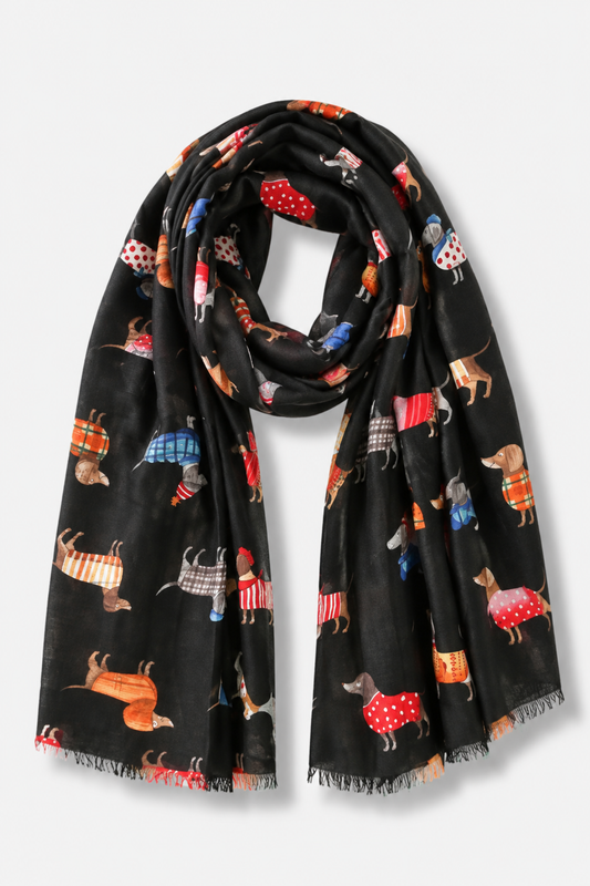 Pups in Pullovers Scarf - Black