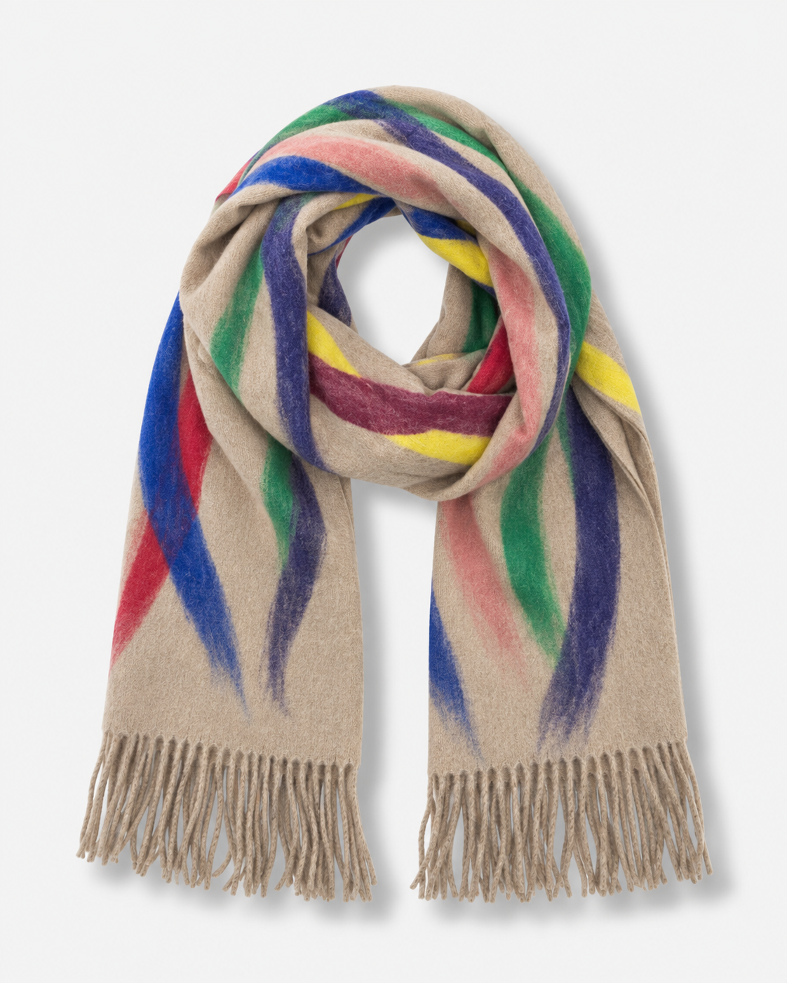 Colorful Stripes Needle Punch Wrap - Frappe