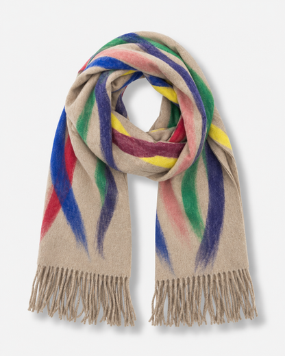 Colorful Stripes Needle Punch Wrap - Frappe