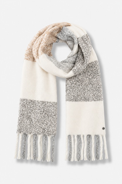 Boucle Colorblock Scarf - Butter Cream