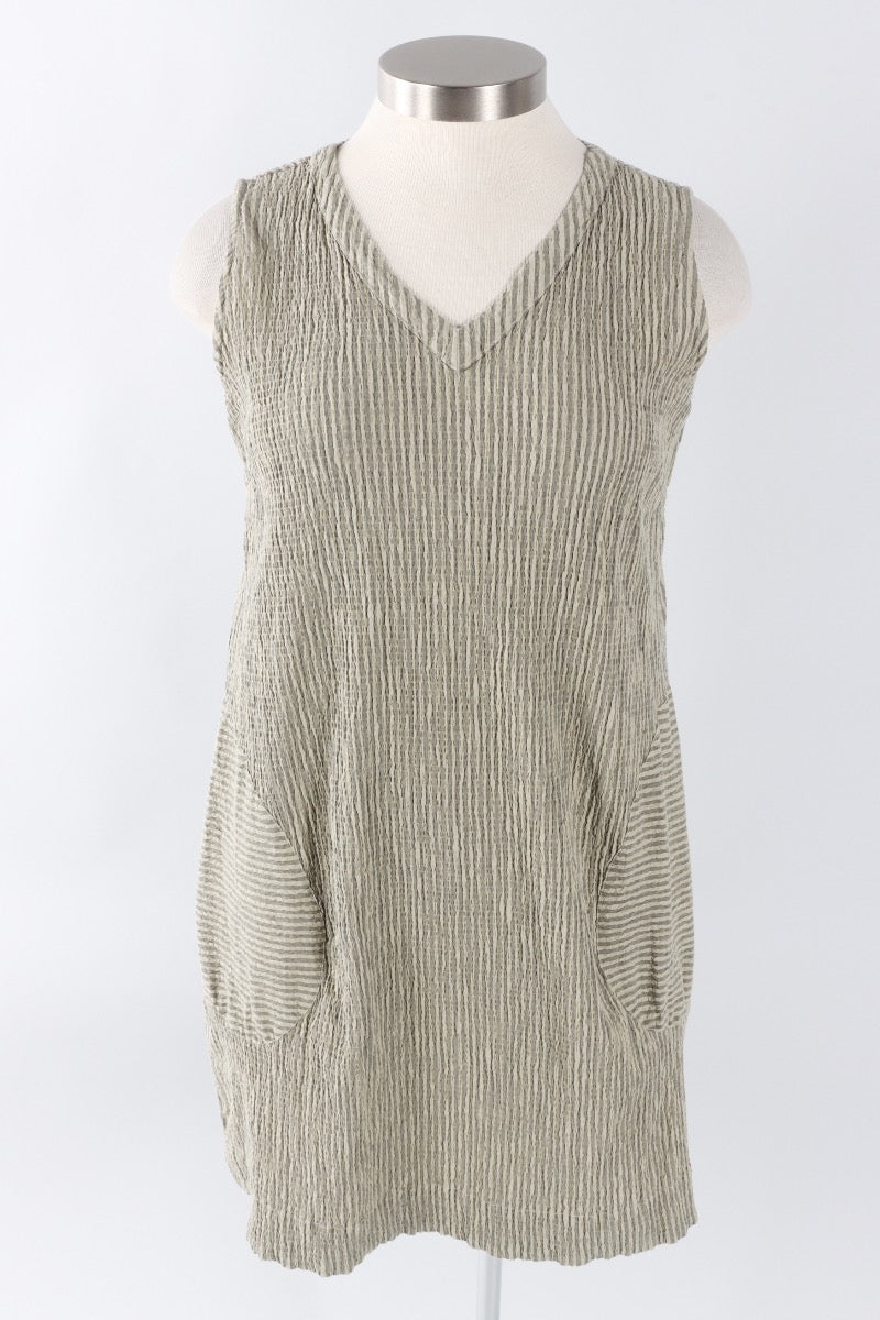 V-Neck Shift Dress - Balsam Crinkle
