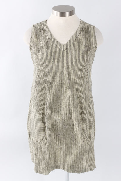 V-Neck Shift Dress - Balsam Crinkle