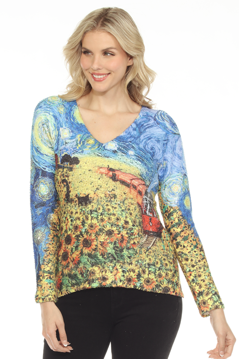 Terry Cloth V-Neck - Sun Field