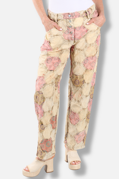 Heirloom Mosaic Patchwork Pant - Cream 