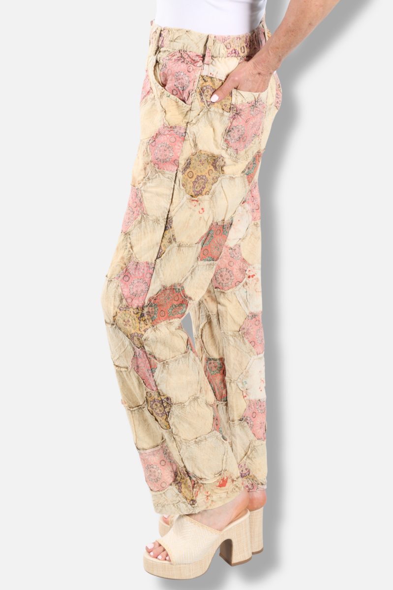 Heirloom Mosaic Patchwork Pant - Cream 