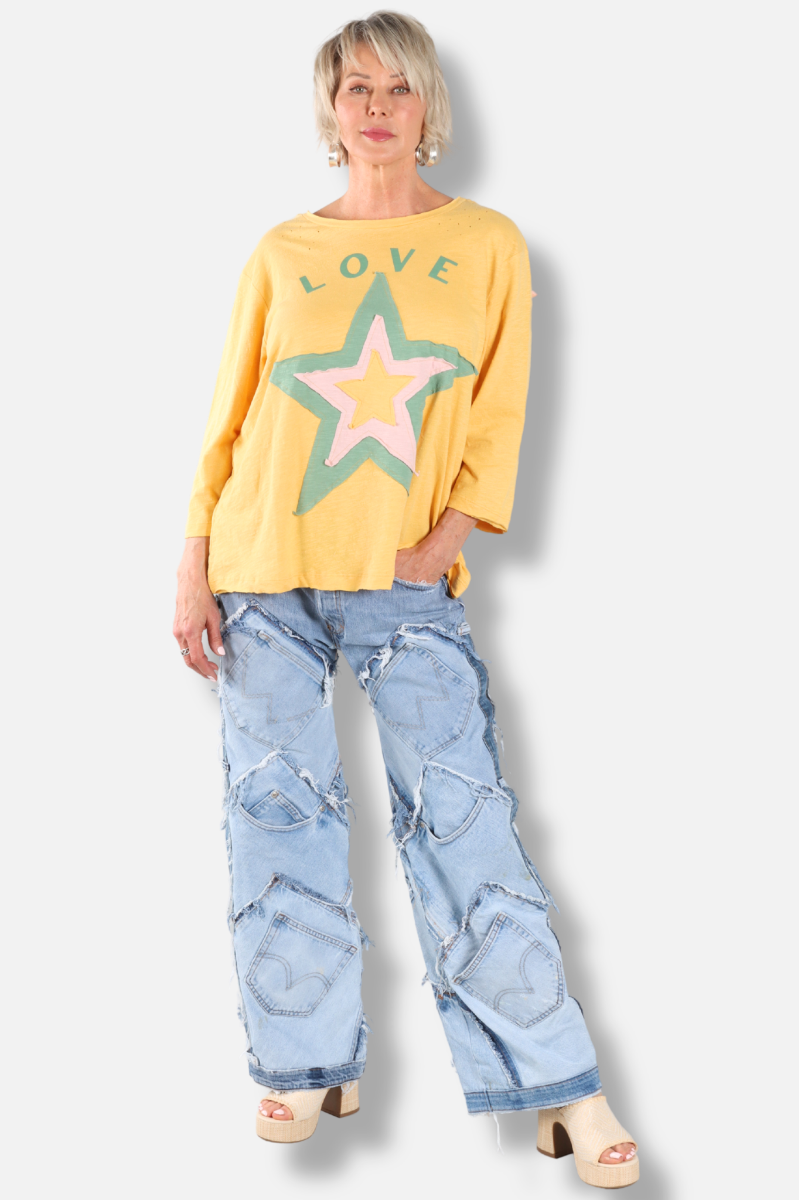 Starlit Love Tee - Yellow