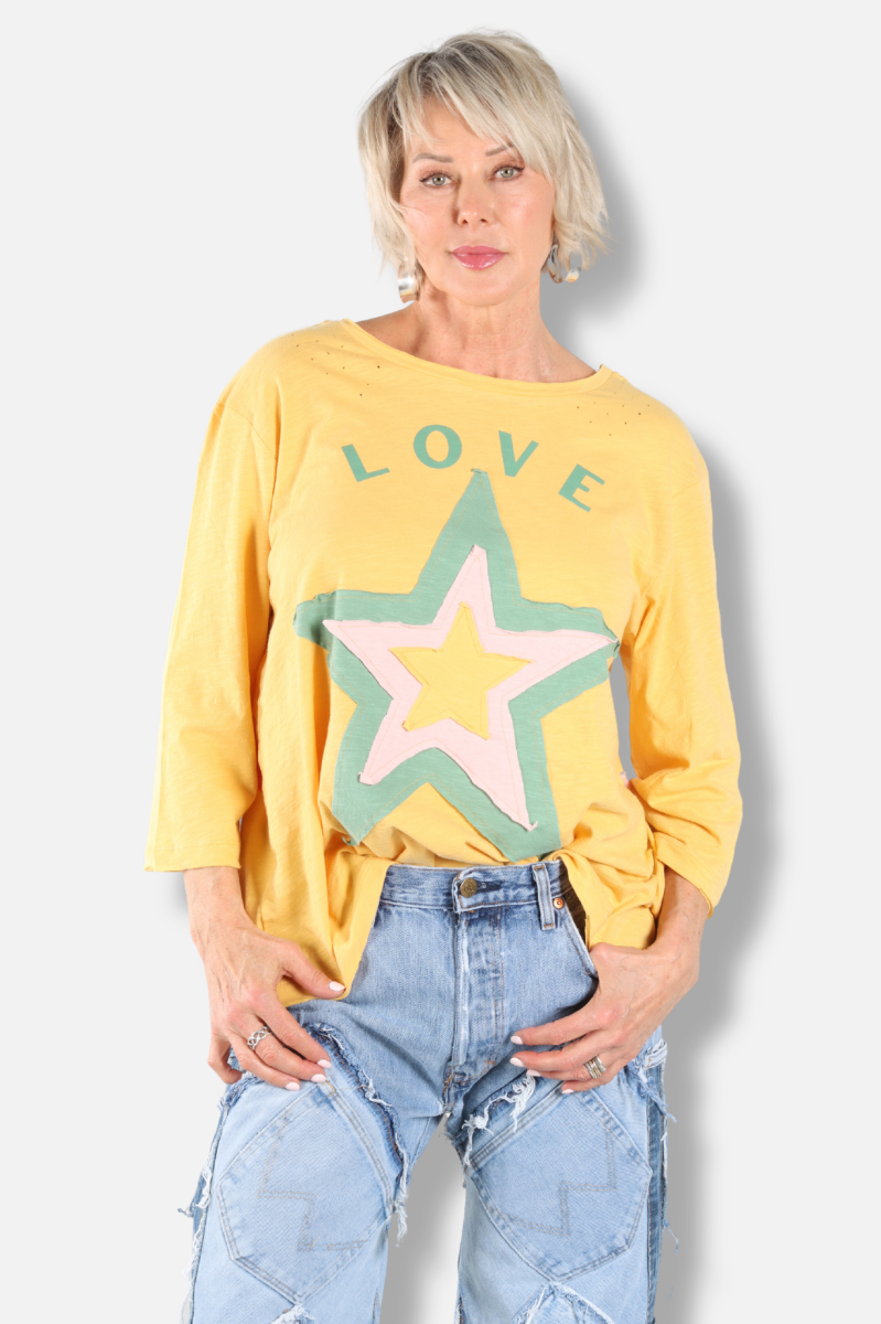Starlit Love Tee - Yellow