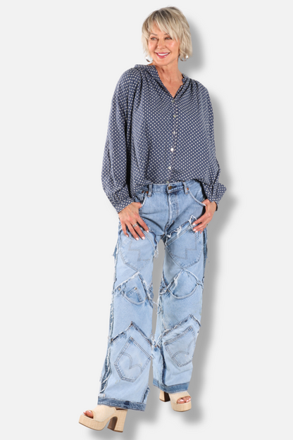 Sweet Nothings Shirt - Navy Dot 