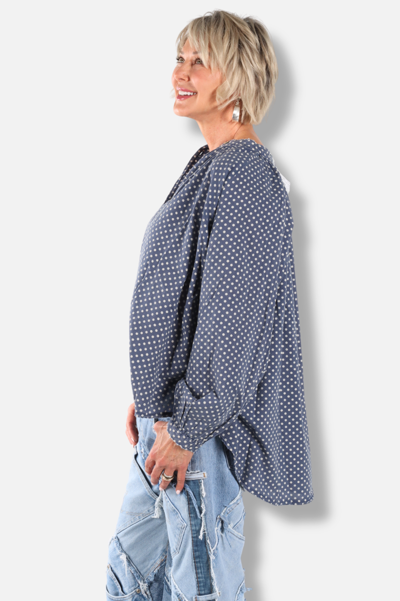 Sweet Nothings Shirt - Navy Dot 
