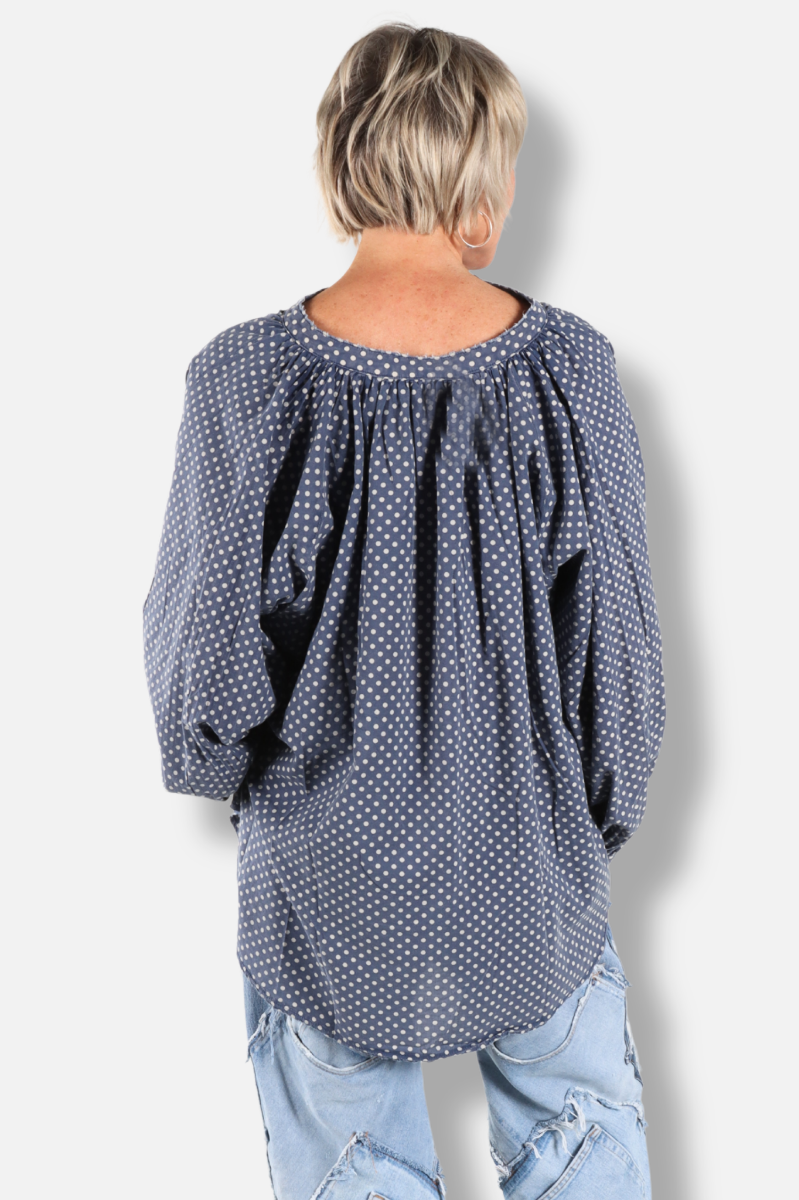 Sweet Nothings Shirt - Navy Dot 
