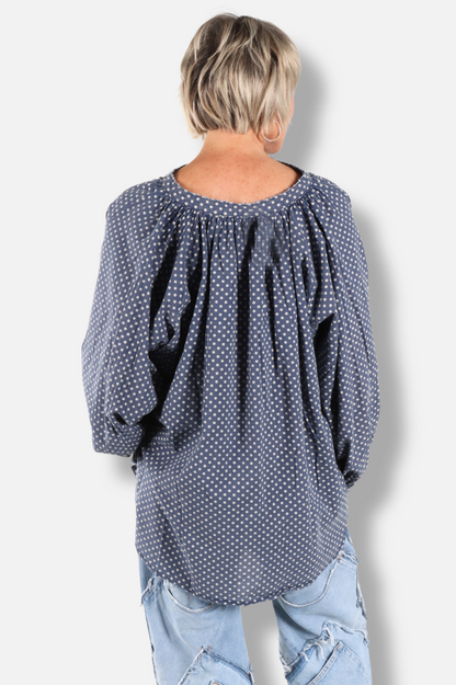 Sweet Nothings Shirt - Navy Dot 