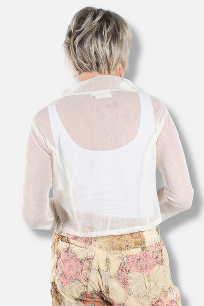 Moonlight Mesh Ruffle Jacket - Cream 
