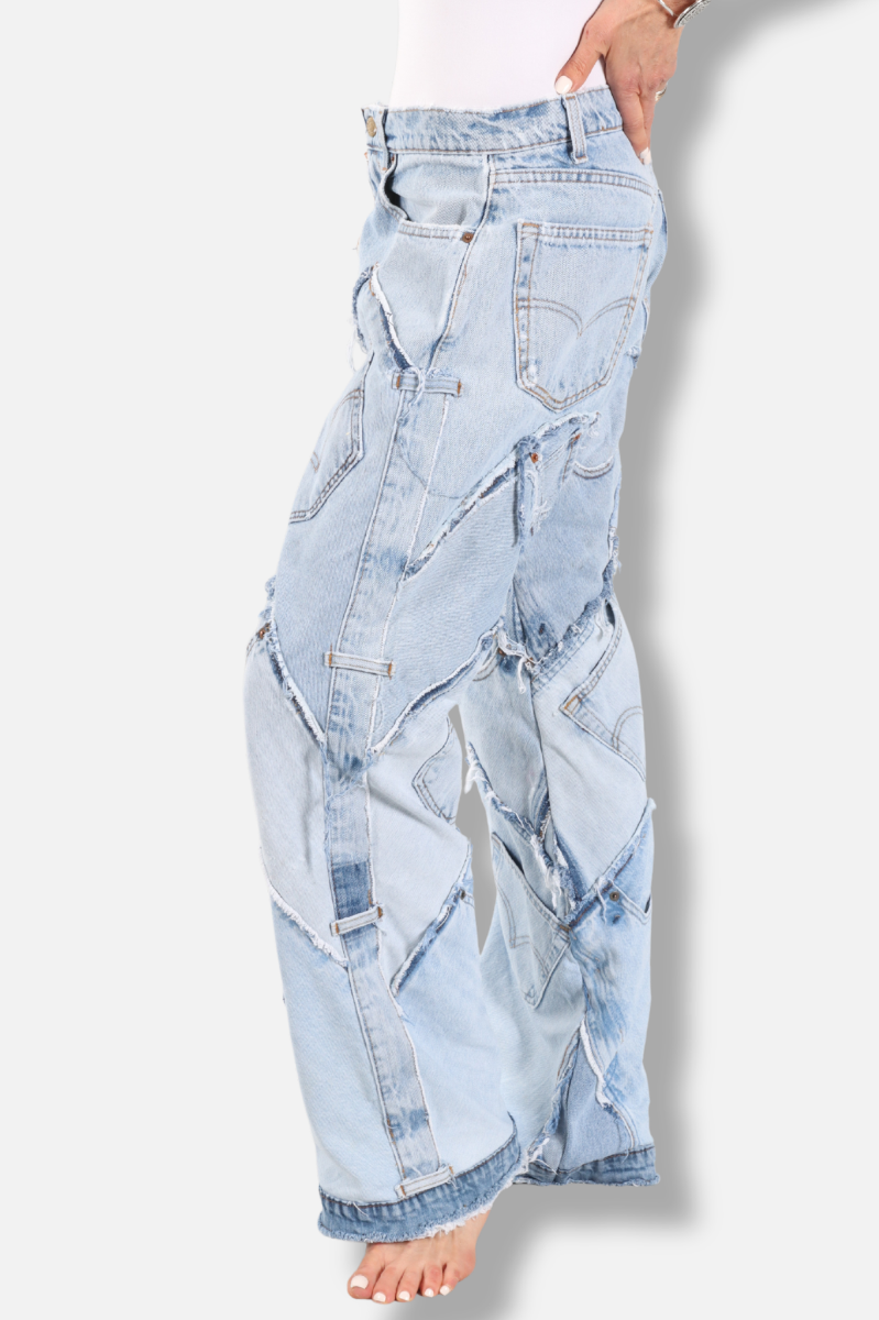 Patched On Up Jean - Light Wash 